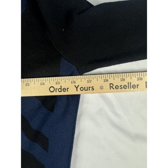 Max Studio Womens Small Long Rayon Dress Blue Black Striped Fitted Tight - Picture 4 of 8